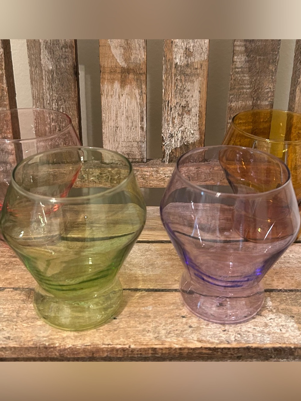 Vintage Set of 4 YIELD 10oz Millennium Stemless Glasses Borosilicate Glass